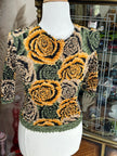 Stunning floral popcorn top (one size)