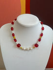 Stunning handmade chocker glass & pearl necklace