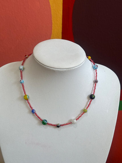 Handmade Millefiori Murano bead necklace