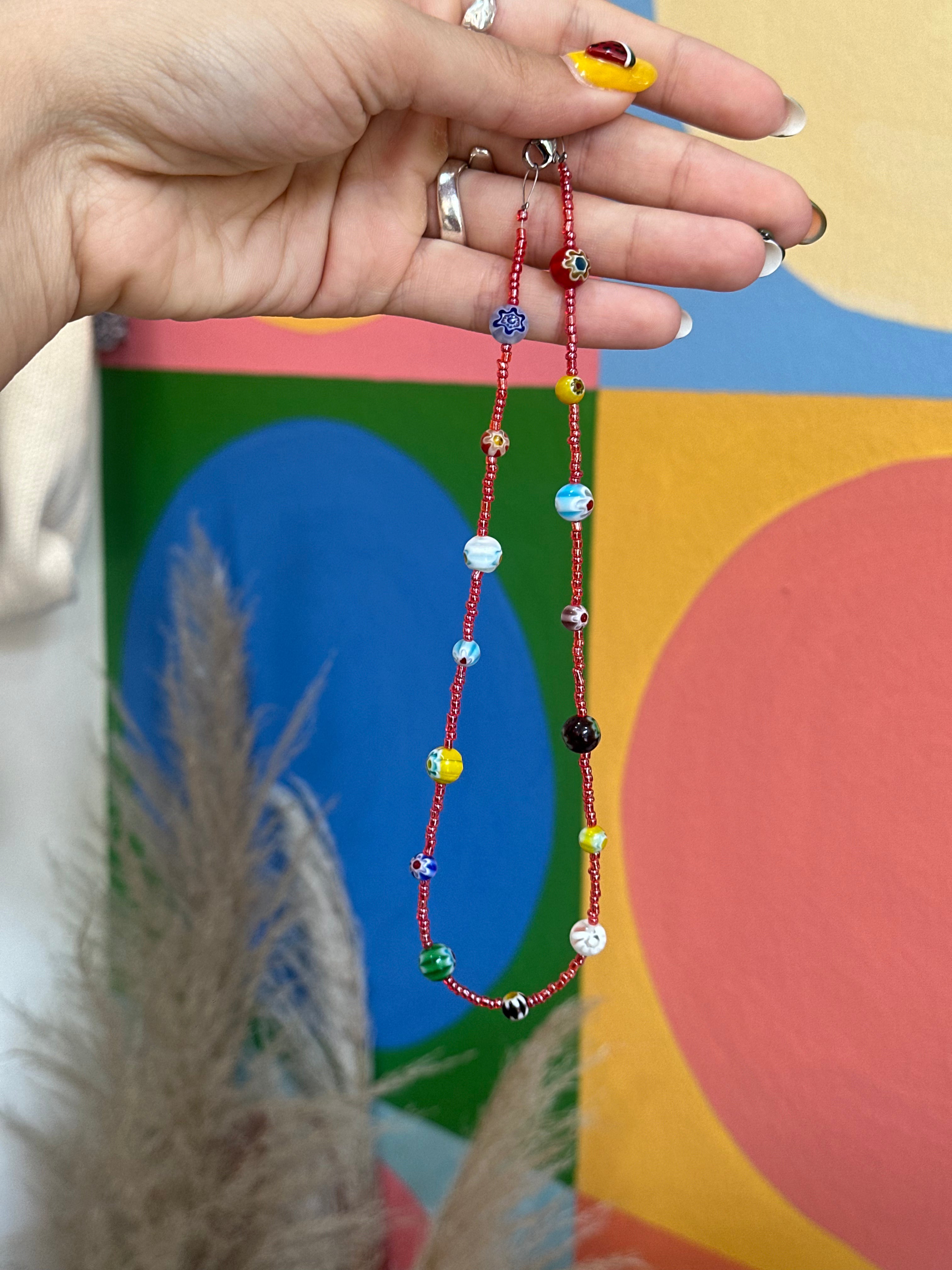 Handmade Millefiori Murano bead necklace