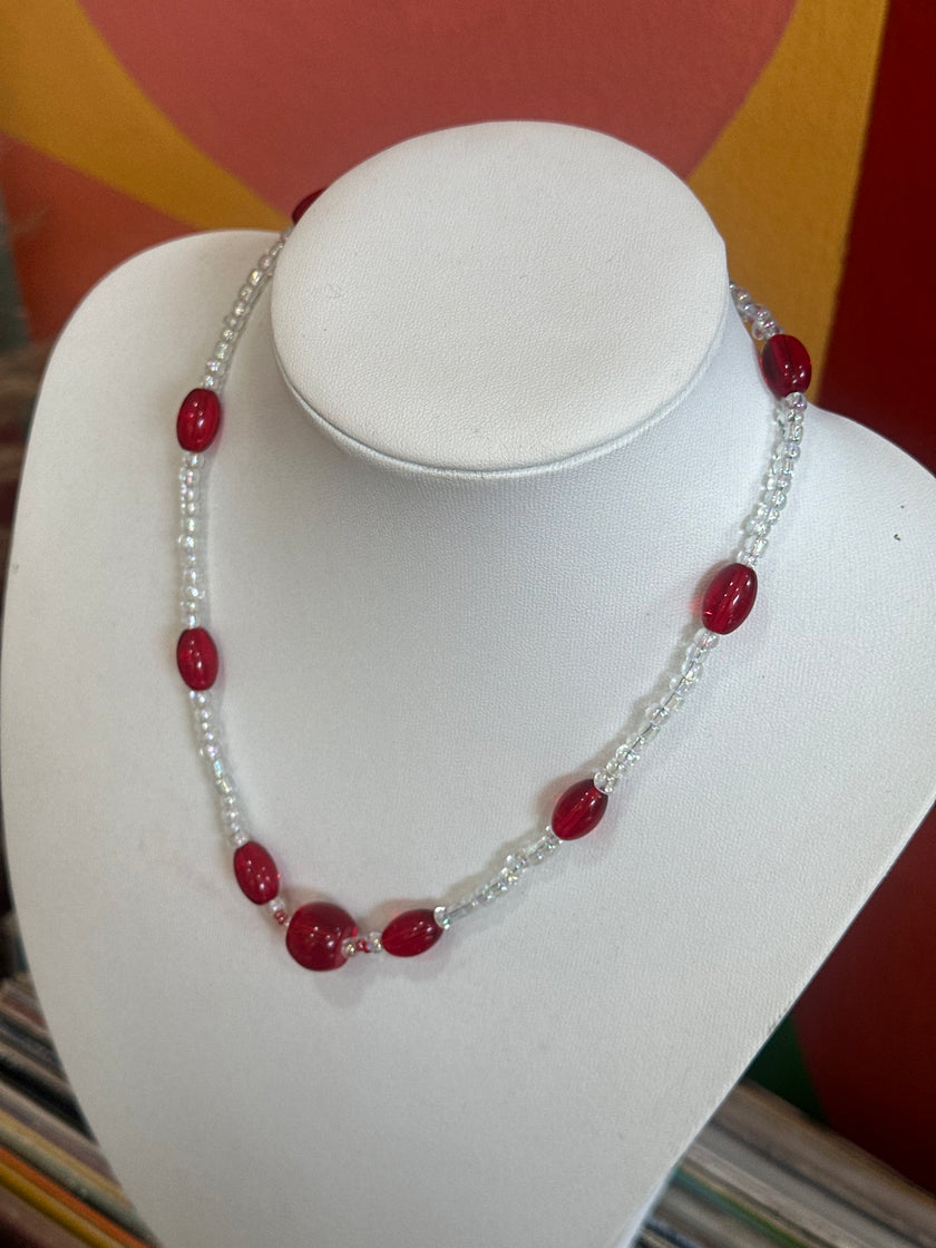 Handmade glass bead necklace