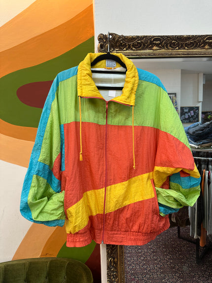 Vintage 80s funky colorful windbreaker jacket