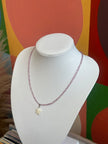 Handmade lavender bead pendant with pearl start