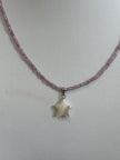Handmade lavender bead pendant with pearl start