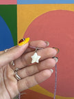 Handmade lavender bead pendant with pearl start