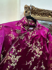 Stunning silk long sleeve purple qipao top