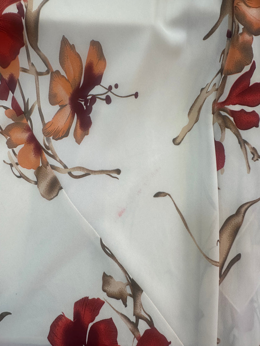Vintage silk & viscose midi skirt (M)