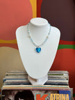 Handmade beaded necklace with murano heart