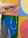 Handmade beaded necklace with murano heart