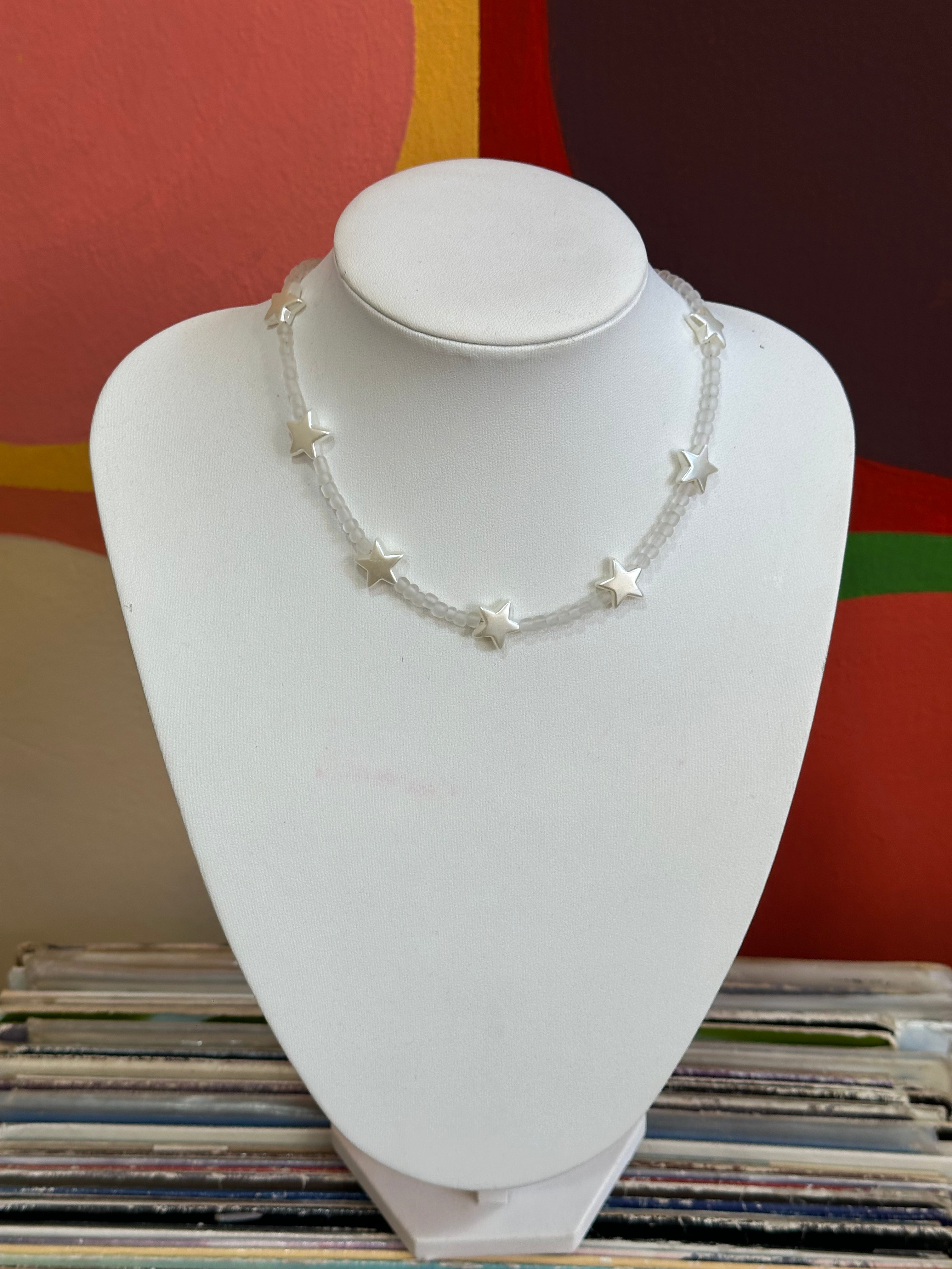 Handmade beaded star necklace