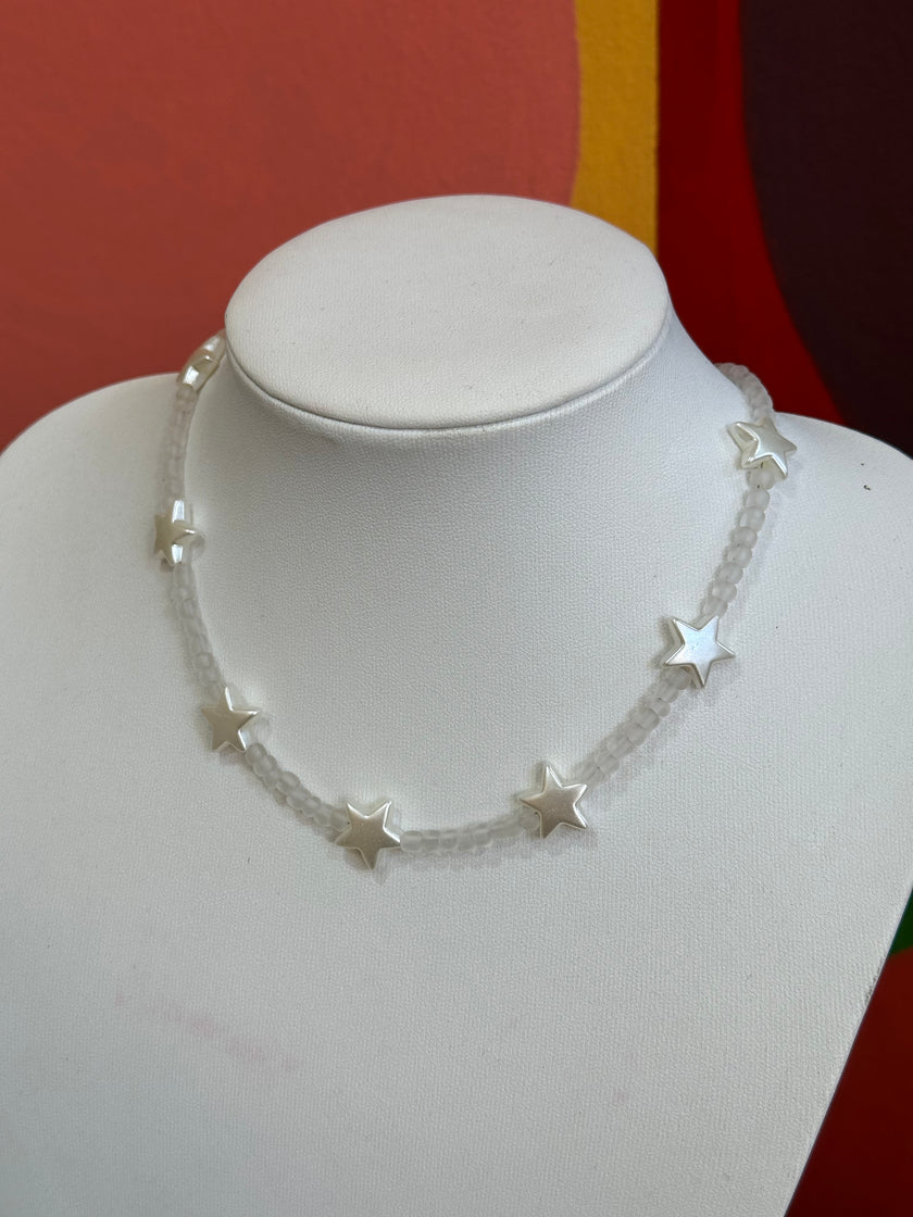 Handmade beaded star necklace