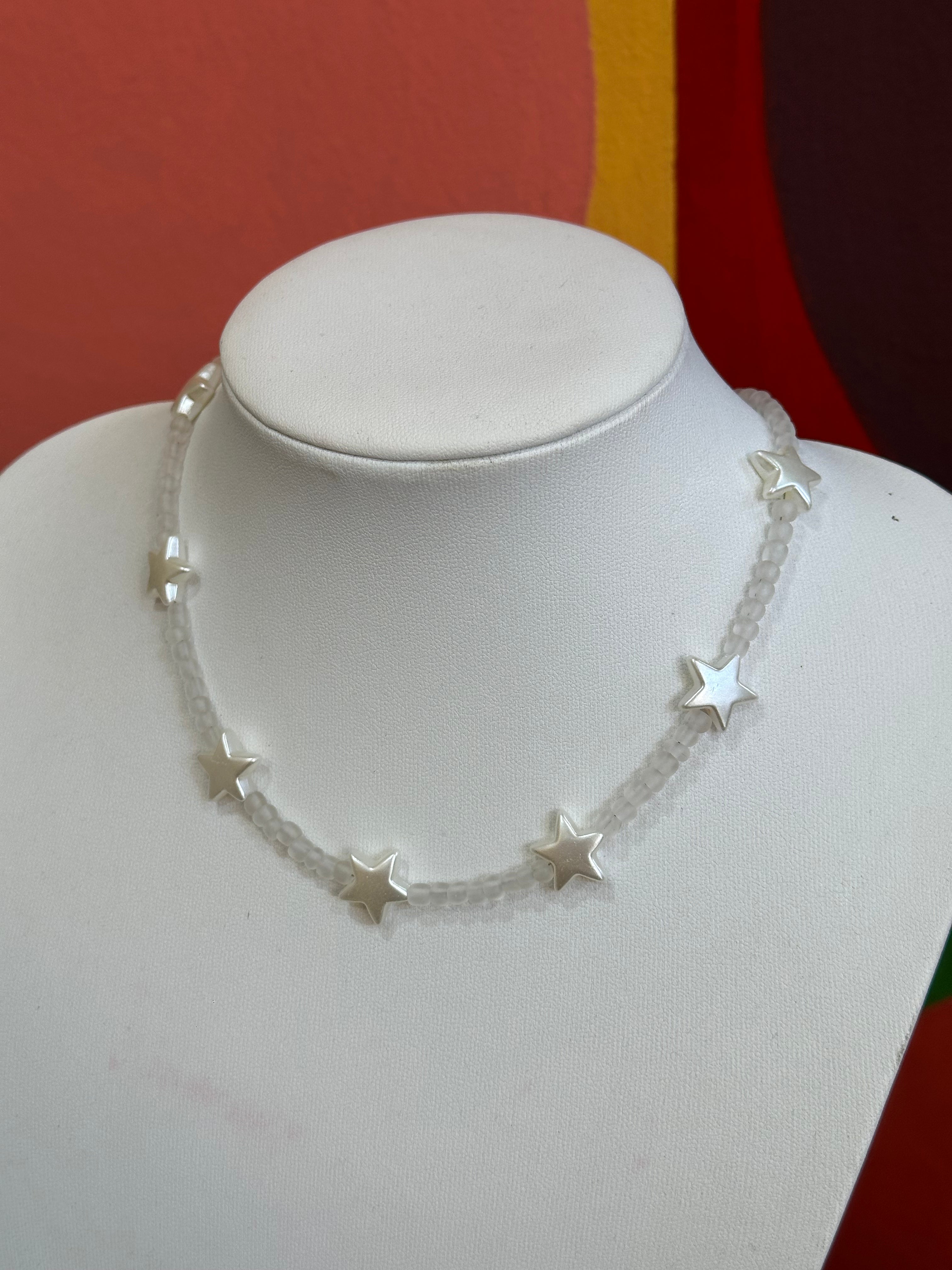Handmade beaded star necklace
