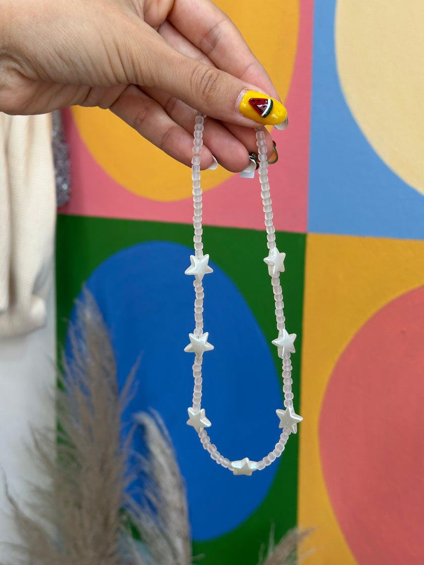 Handmade beaded star necklace