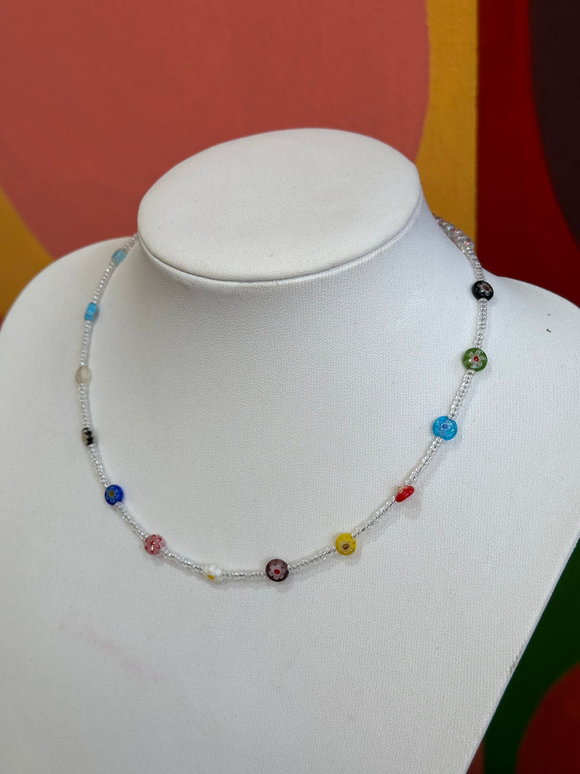 Handmade Millefiori Murano beaded necklace
