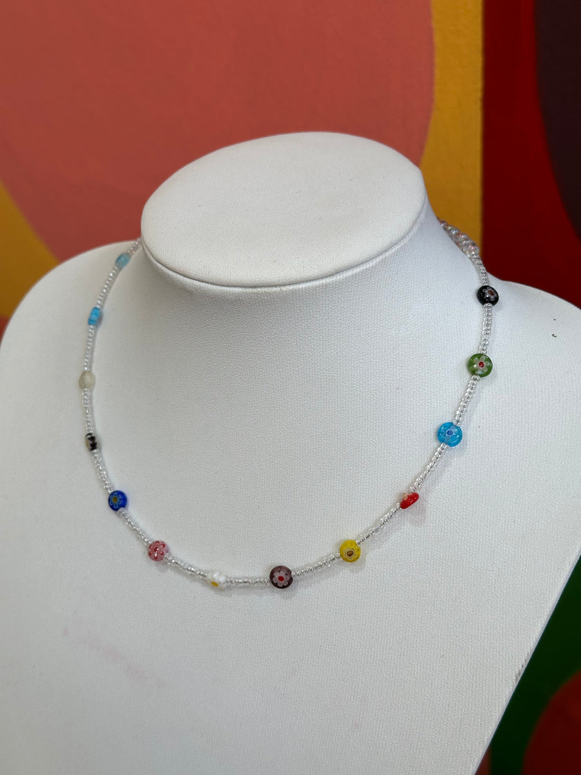 Handmade Millefiori Murano beaded necklace