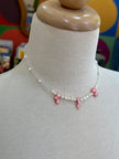 Handmade beaded necklace with natural pearls