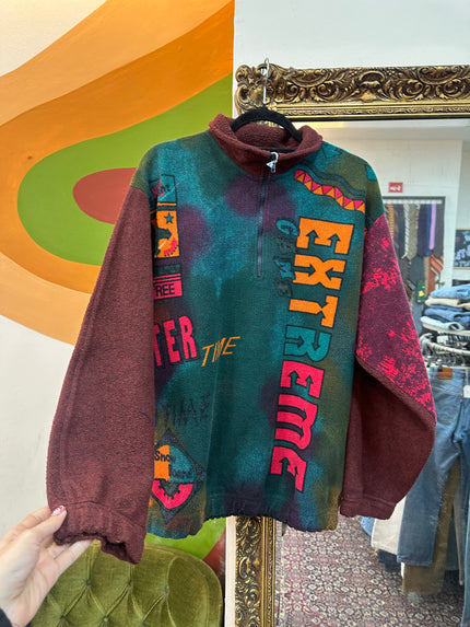 Vintage Mens funky patterned fleece (M/L)
