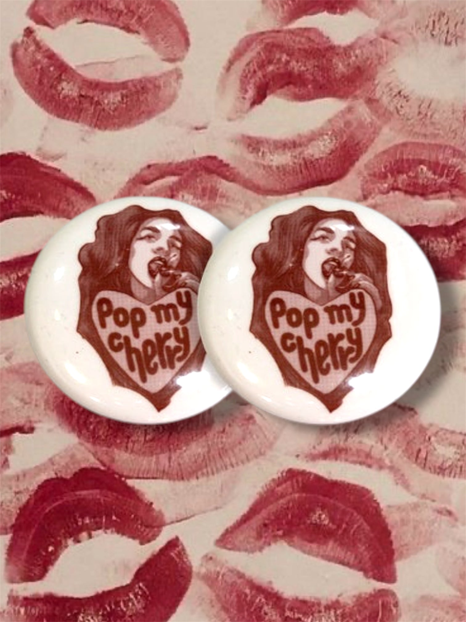 POP MY CHERRY PIN BADGE