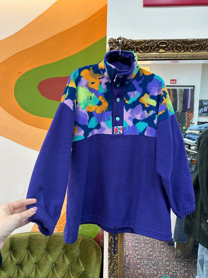 Vintage Mens oversized funky colorful fleece (L)