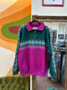 Vintage Men’s colorful fleece with knit panels (XL)