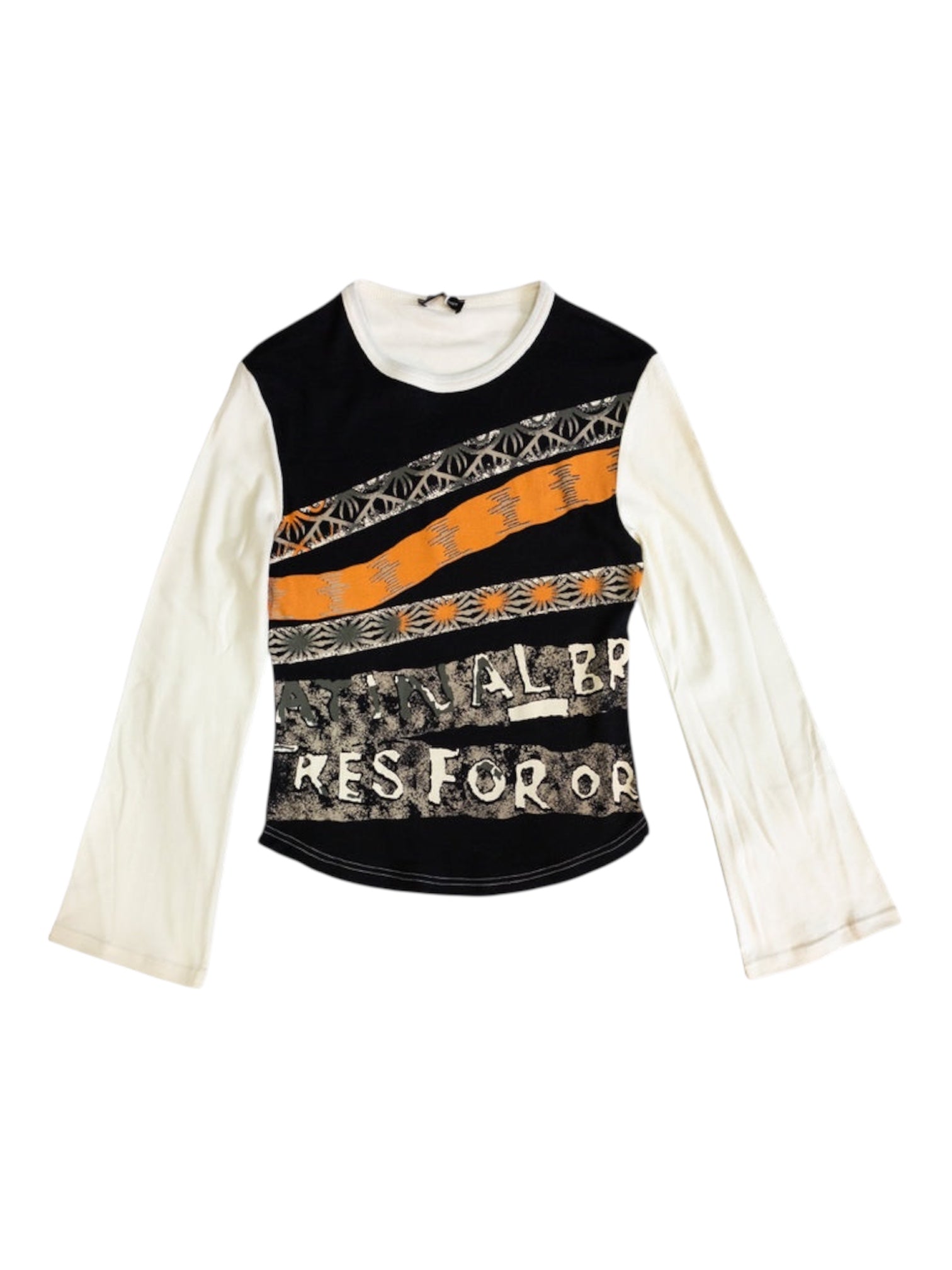 100% cotton multi-patterned deadstock top