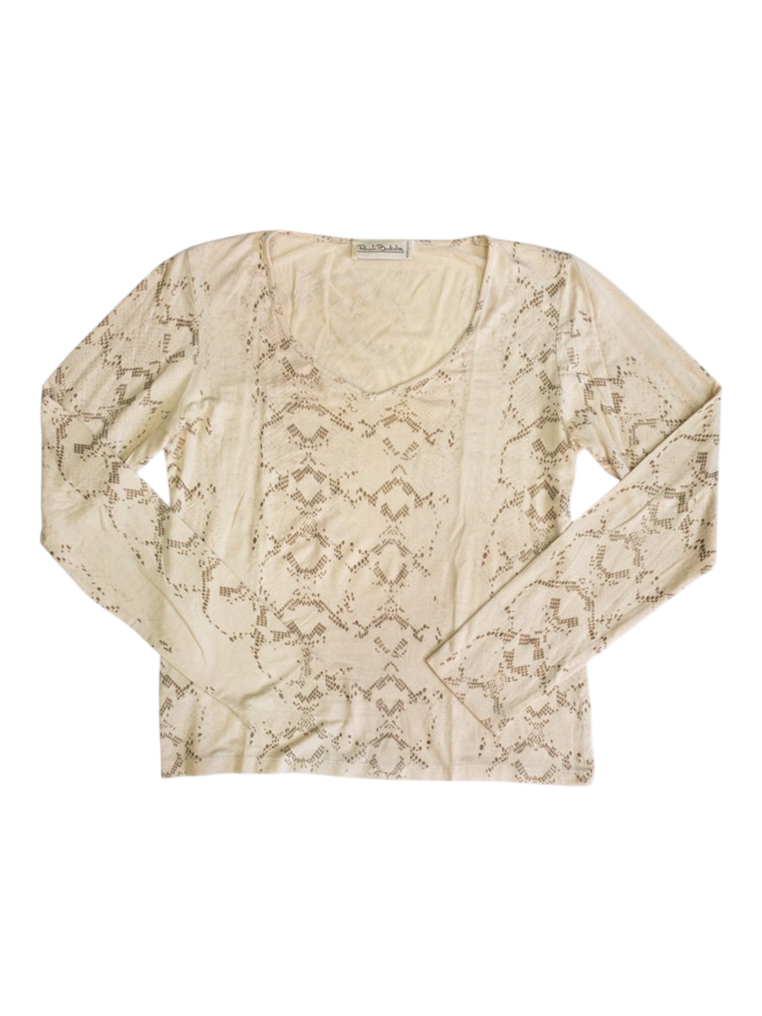 Beige top with delicate leopard accents