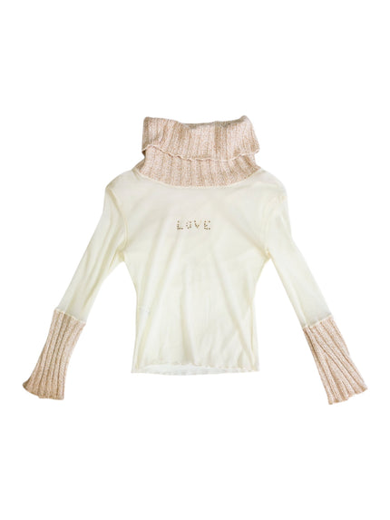 Super hot Y2K mesh turtleneck top