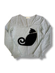Vintage Artigli adorable black cat longsleeve top