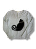 Vintage Artigli adorable black cat longsleeve top
