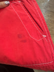 Utility red pants with elastic waistband