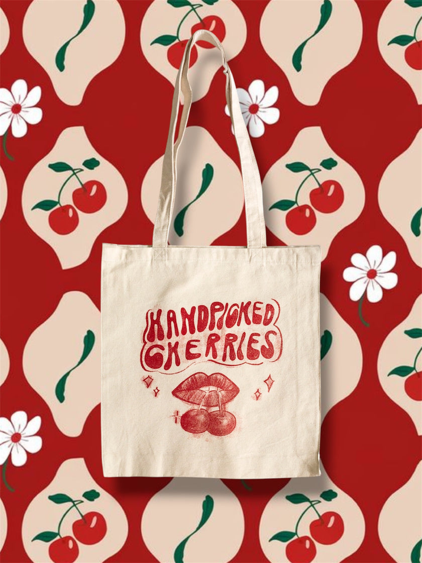 Handpicked Cherries tote bag