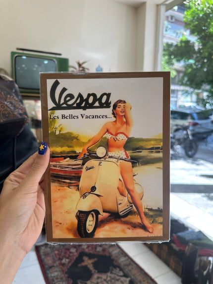 Vintage Vespa advertisement poster