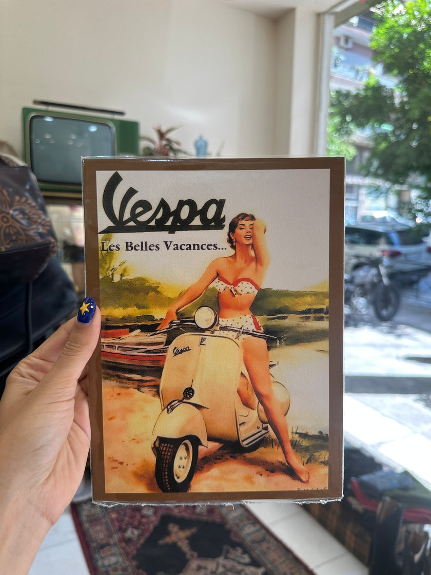 Vintage Vespa advertisement poster