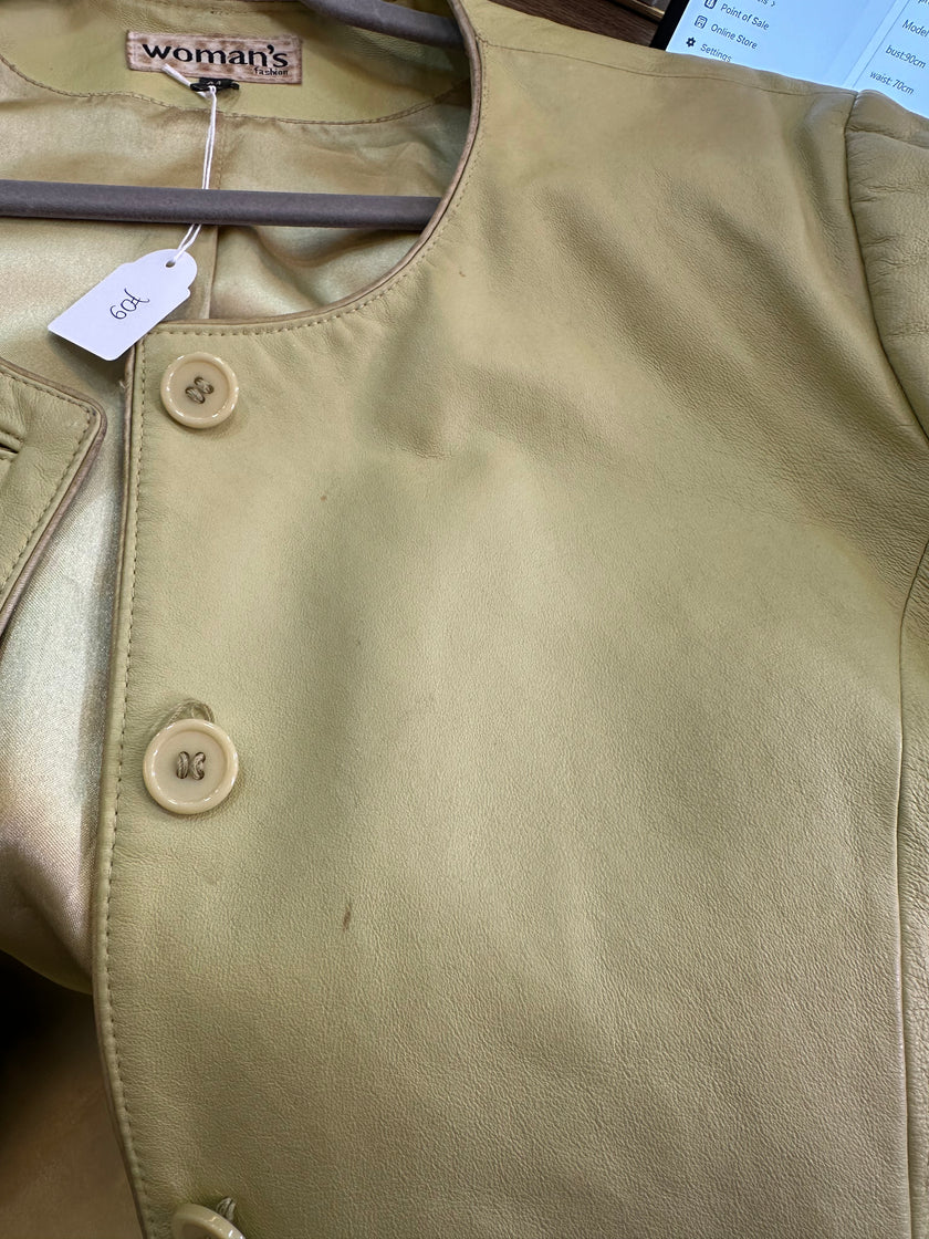 Vintage green genuine leather jacket (M/L)