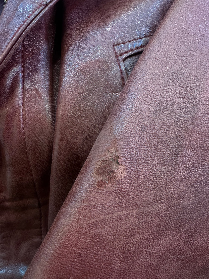 Vintage burgundy leather jacket (L)