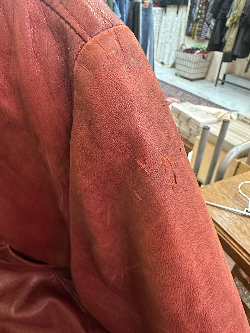 Vintage burgundy leather jacket (L)