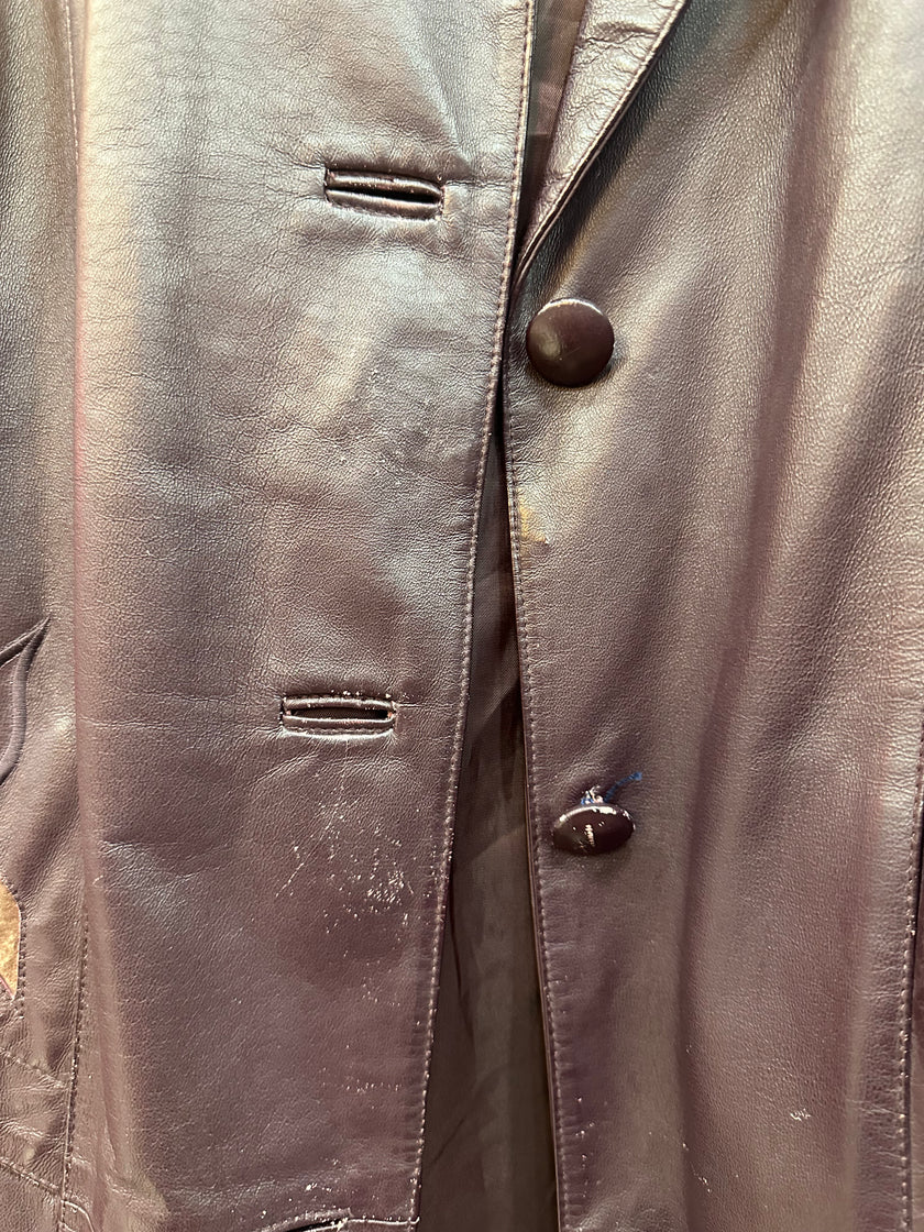 Vintage purple genuine leather jacket (M/L)