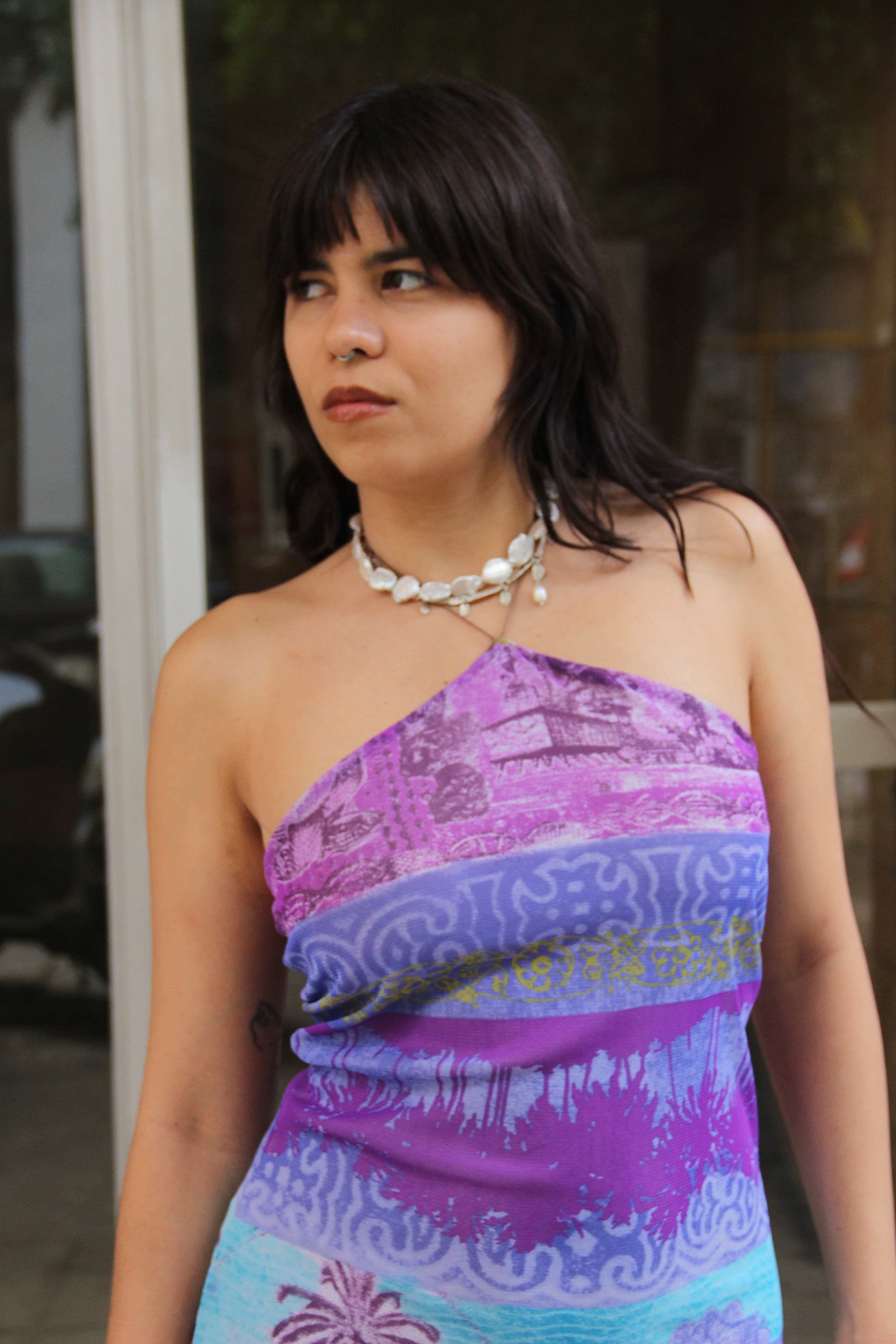 Martina Casella halter backless rave dress (M)