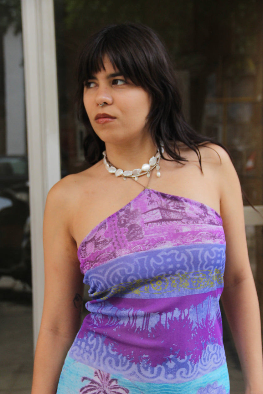 Martina Casella halter backless rave dress (M)