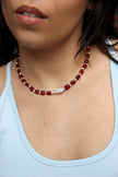 Handmade glass & pearl necklace