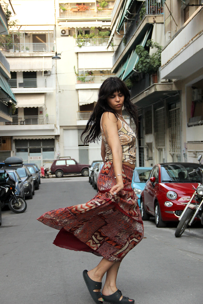 Vintage funky patterned skirt (S/M)