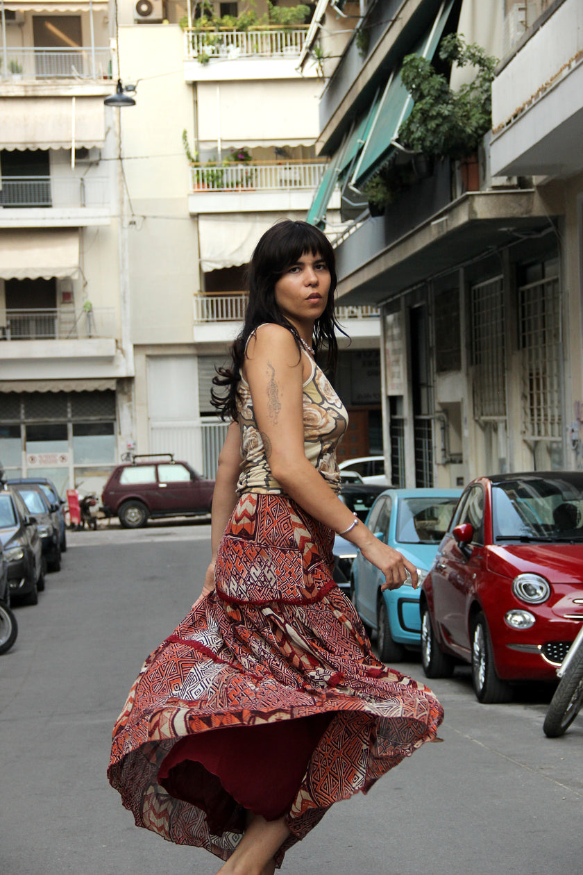 Vintage funky patterned skirt (S/M)