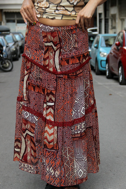 Vintage funky patterned skirt (S/M)