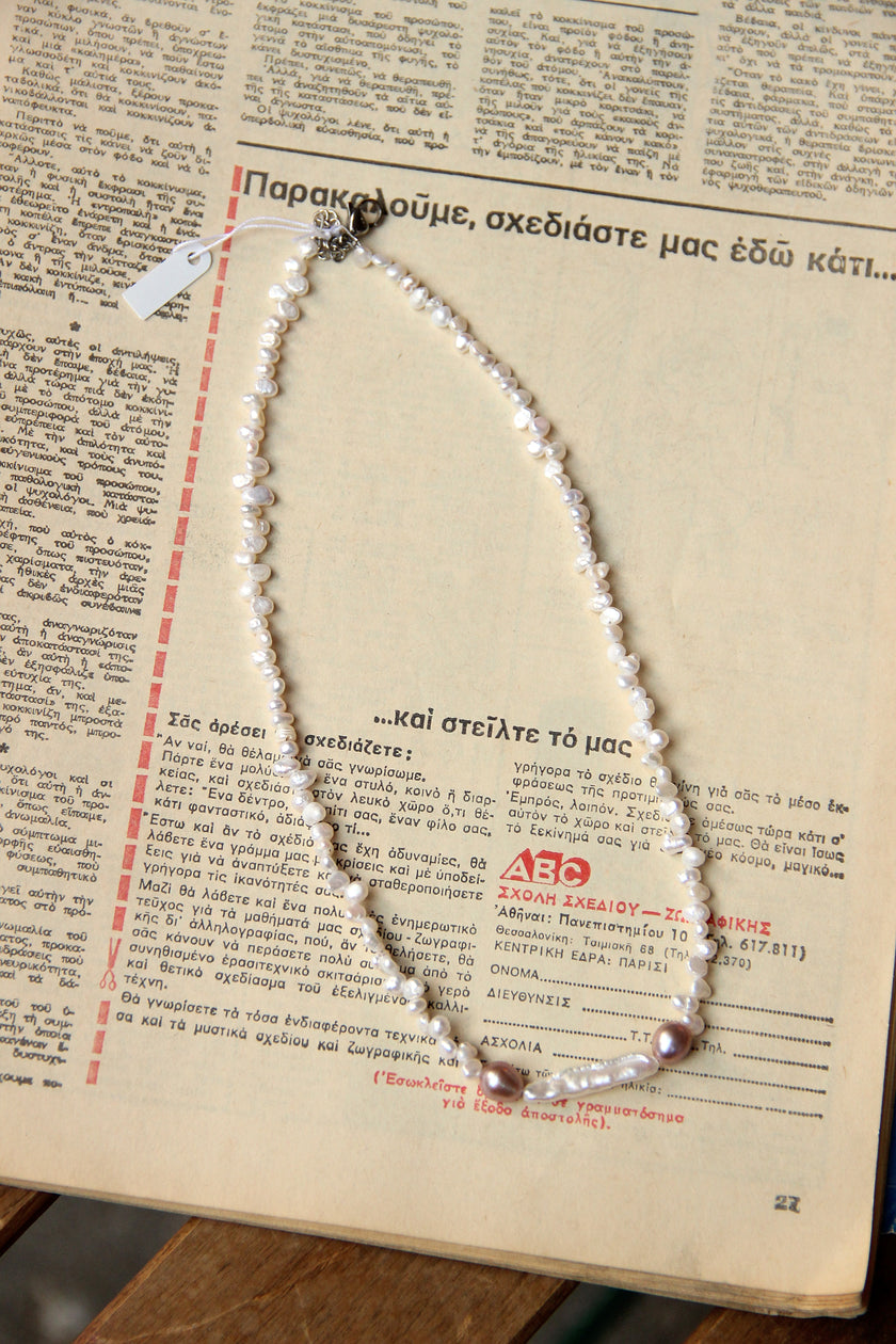 Handmade natural freshwater pearl necklace
