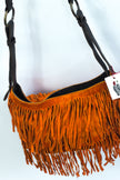 Stunning suede bag with fringe