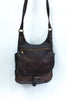Leather dark brown cross body bag