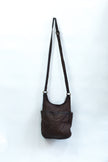 Leather dark brown cross body bag