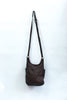 Leather dark brown cross body bag