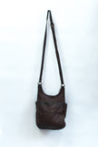 Leather dark brown cross body bag