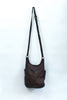 Leather dark brown cross body bag